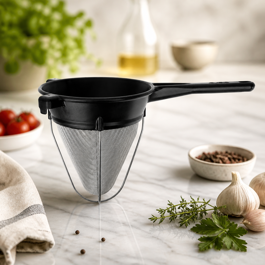 8" Commercial Chinois Strainer with Handle