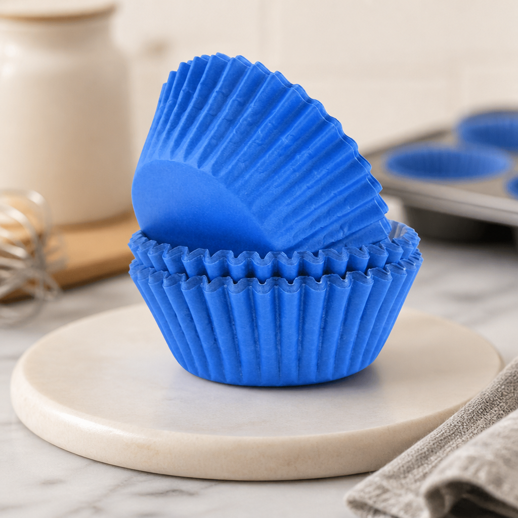 Commercial Blue Cupcake Cases 75mm - 60 Pack