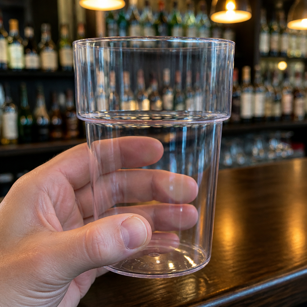 Clear 285ml commercial polystyrene tumblers 100 pack