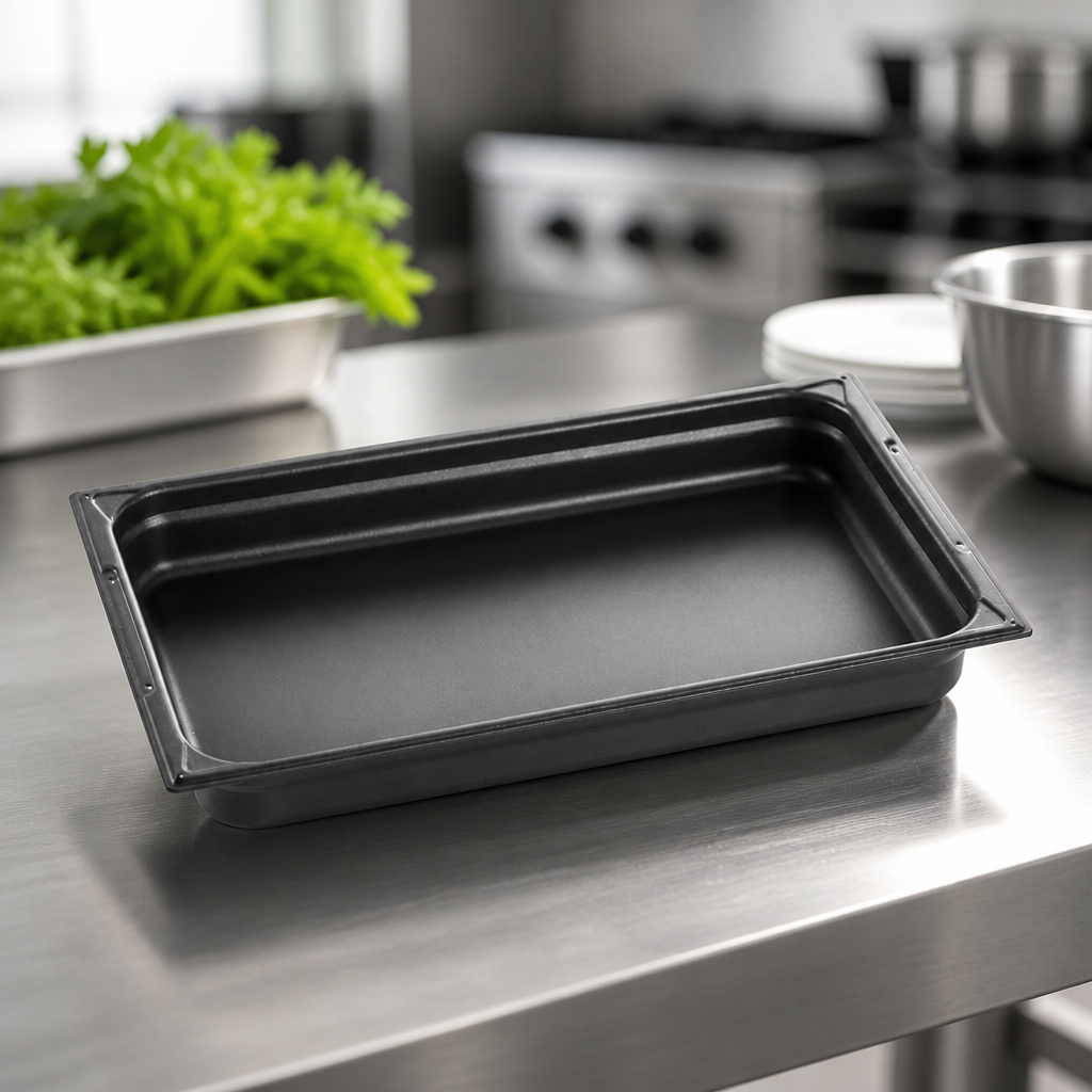 Commercial 1/1 Gastronorm Tray 60mm Aluminium Alloy Black