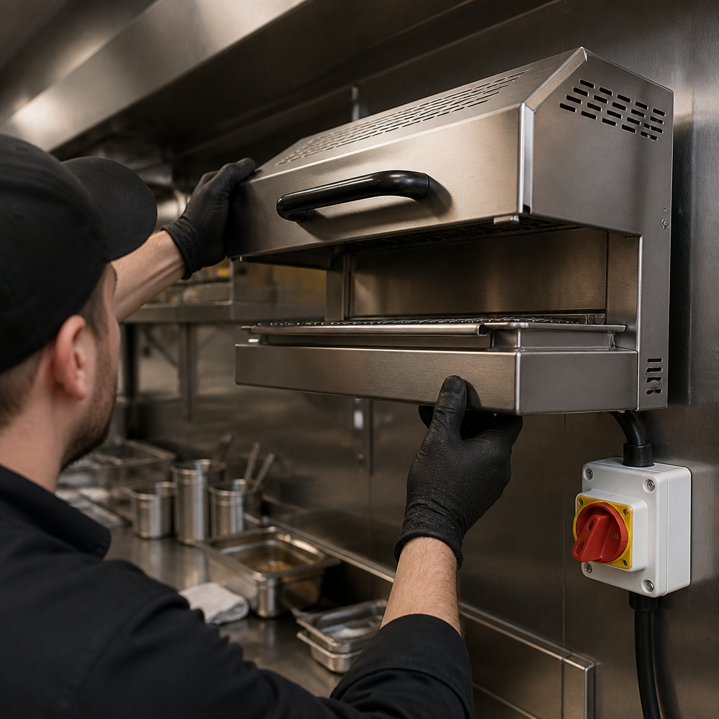 Commercial wall mounted salamander grill installation service