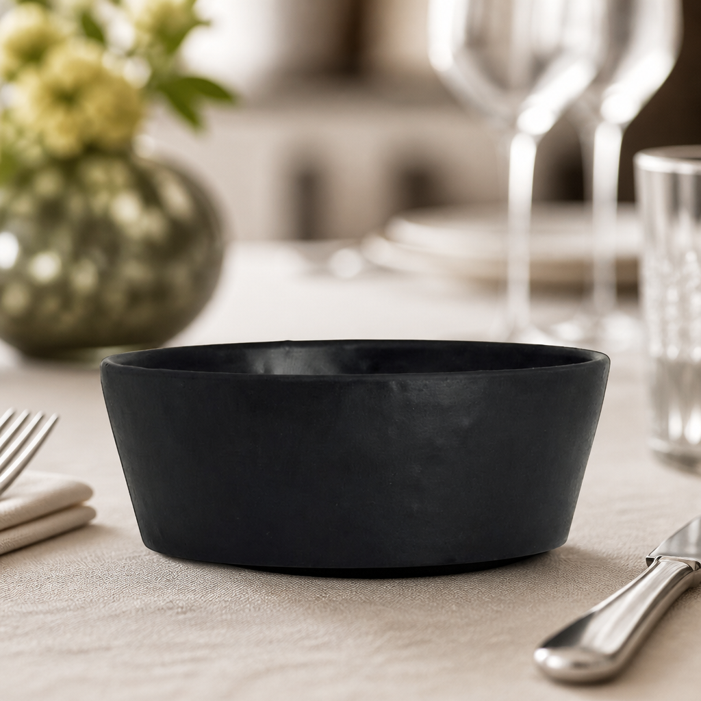 Commercial Melamine Round Bowls Black 127mm 12 Pack