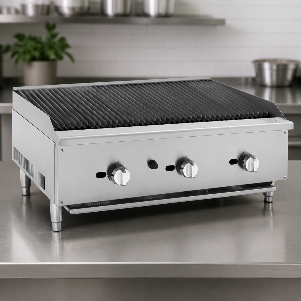 Commercial Countertop Gas Chargrill 900mm for Busy Kitchens