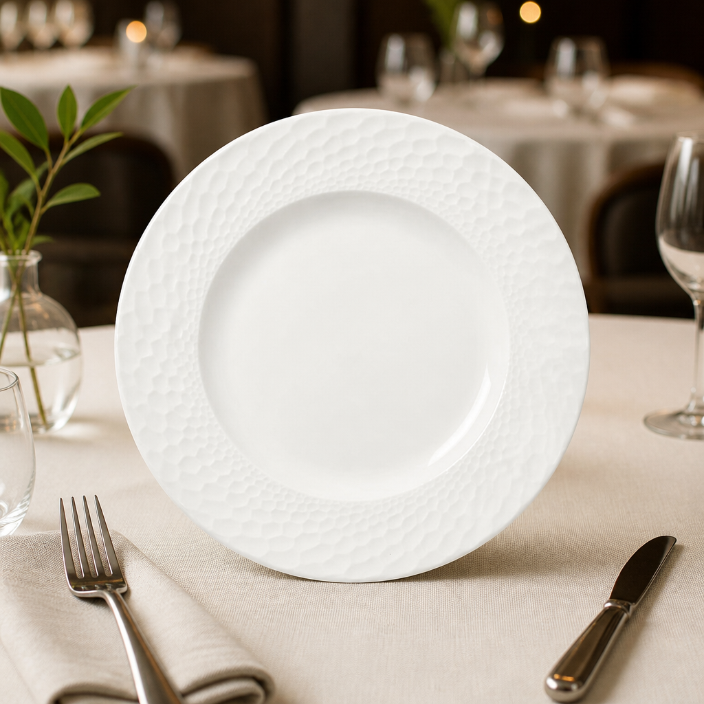 Commercial Mid Rim Plates 230mm for hospitality, 24 pack
