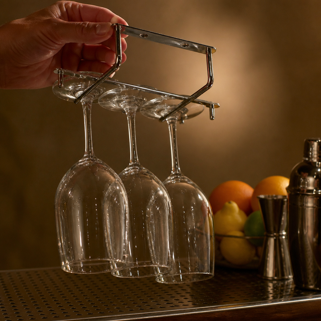 Commercial Wine Glass Rack 254mm Stainless Steel Storage Solution