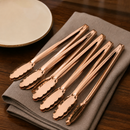 Commercial Buffet Tongs Copper Finish 6 Pack Serving Utensils