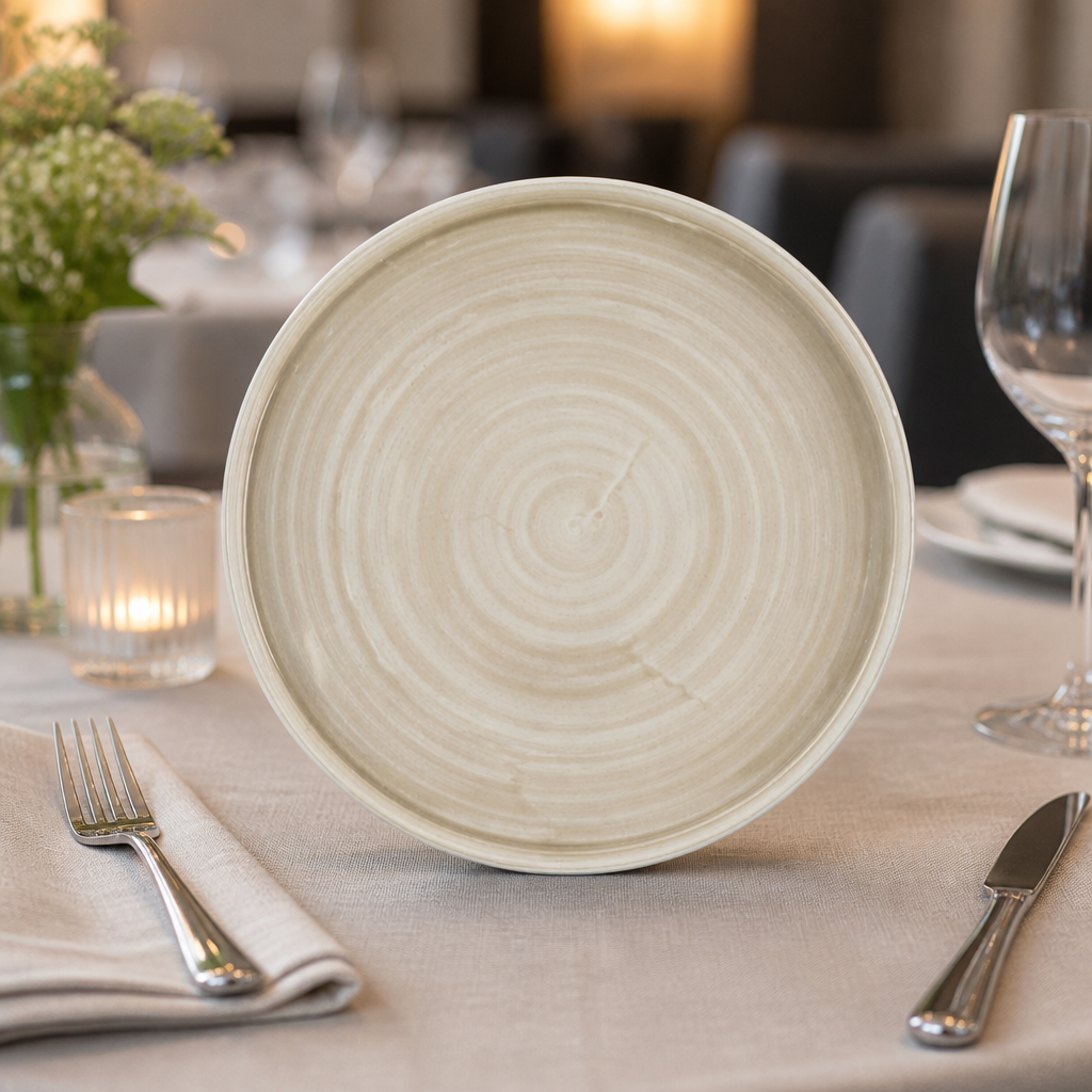 Commercial Walled Plates 280mm Natural 6 Pack