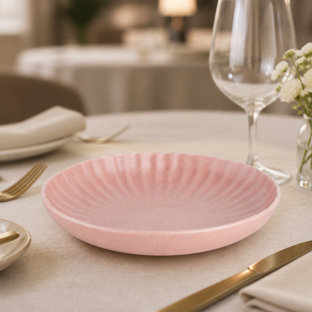Commercial Deep Pasta Bowls 220mm Peach Porcelain 6 Pack