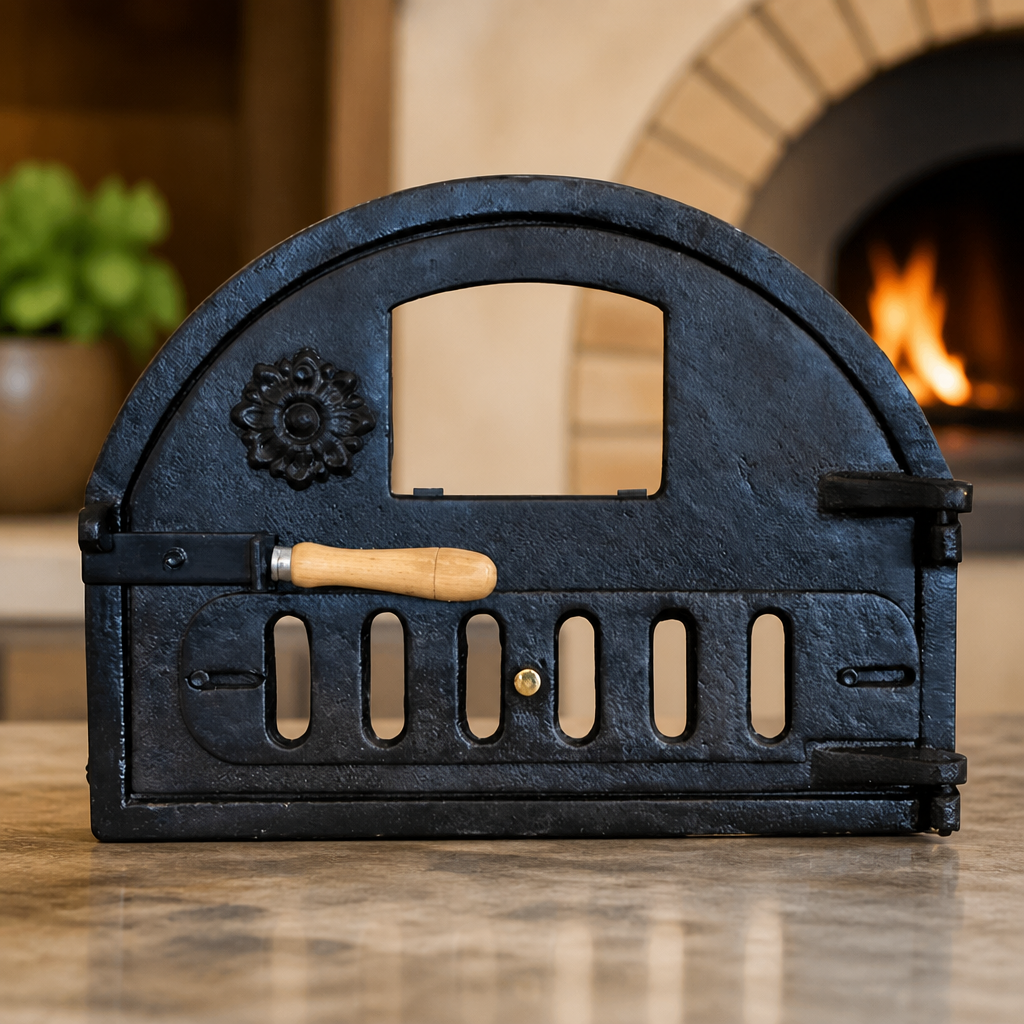 Commercial Cast Iron Oven Door With Glass Window 385x500mm