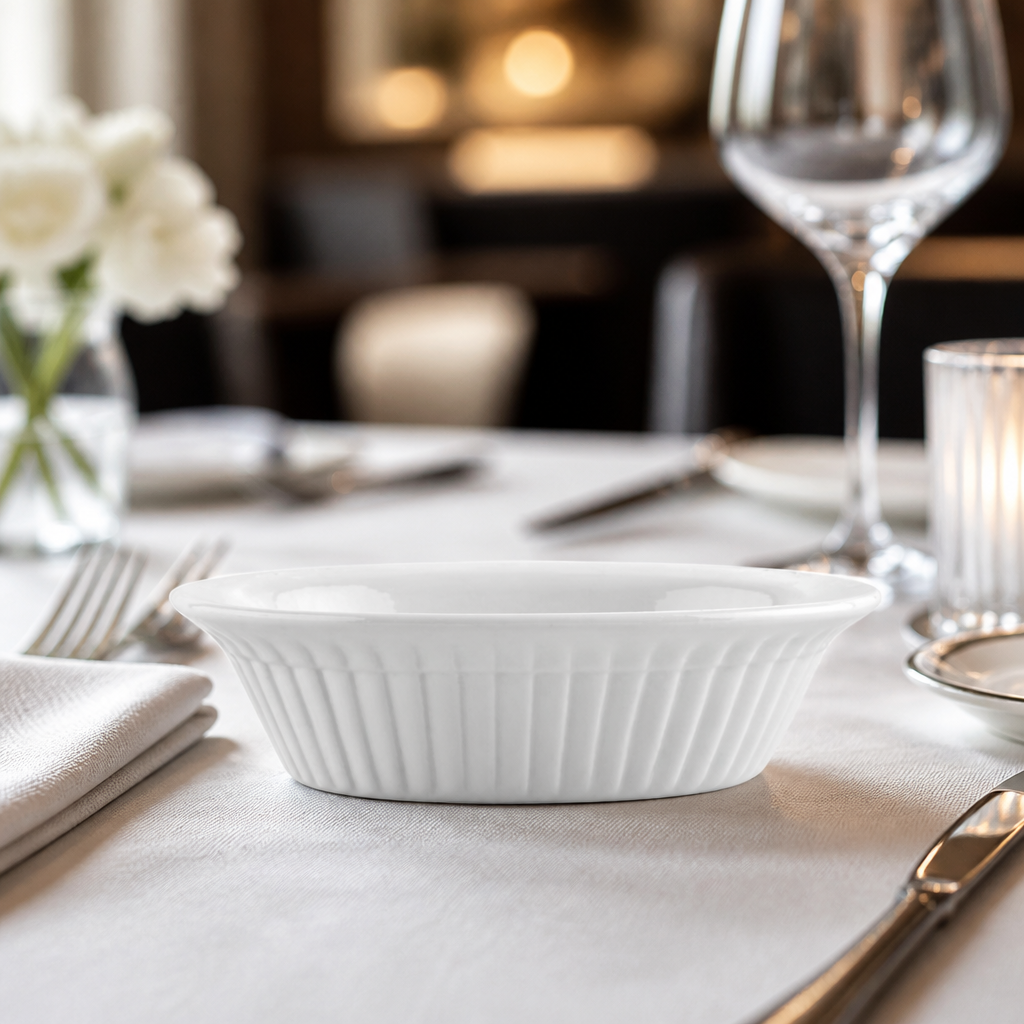 Commercial Oval Pie Dishes 170mm Porcelain 6 Pack