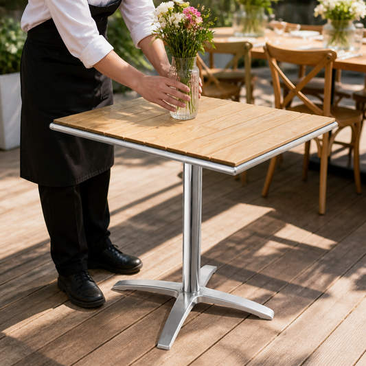 Commercial Outdoor Flip Top Square Bistro Table 600mm