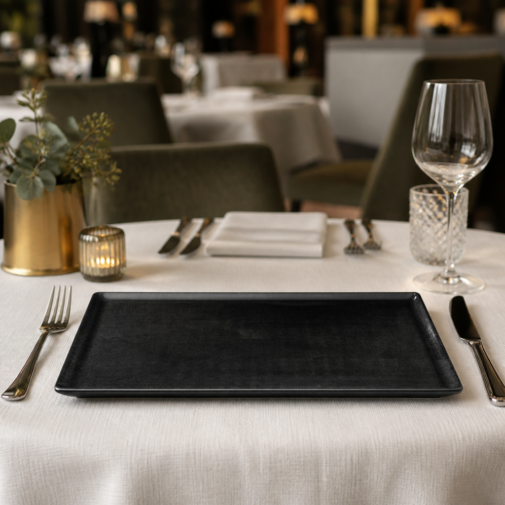 Commercial Melamine Trays 325x530mm Black Sparkle 2 Pack