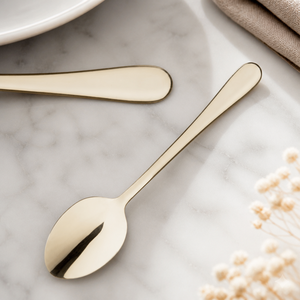 Commercial Dessert Spoons 12 Pack Champagne Gold Finish