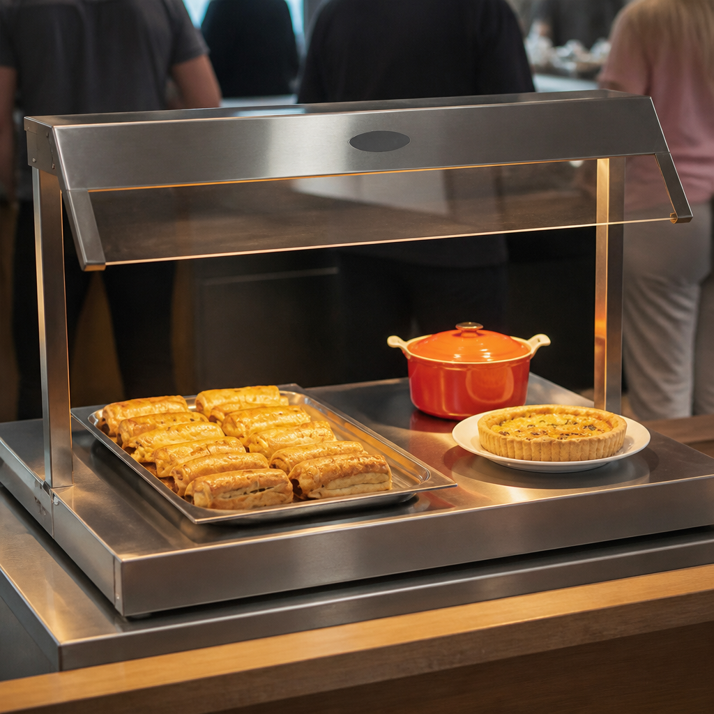 Commercial Electric Food Warmer with Sneeze Screen 20L Capacity