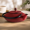 Commercial Stainless Steel Teapot 195mm Red Hot Drinks Server