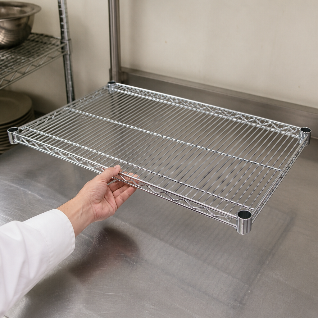Commercial Chrome Wire Shelves 1525x610mm - 2 Pack