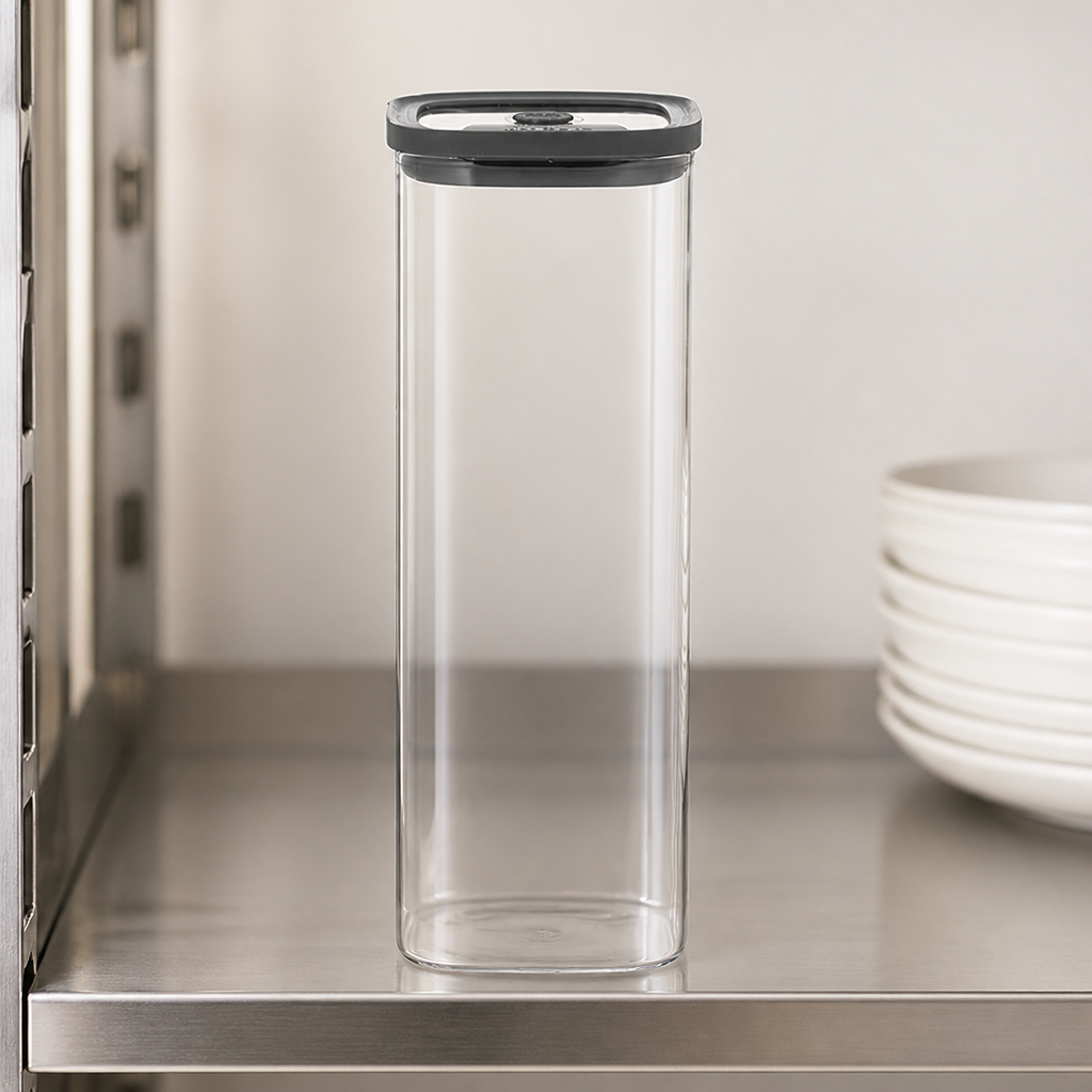 2Ltr Commercial Clip Lock Glass Storage Jar with Vacuum