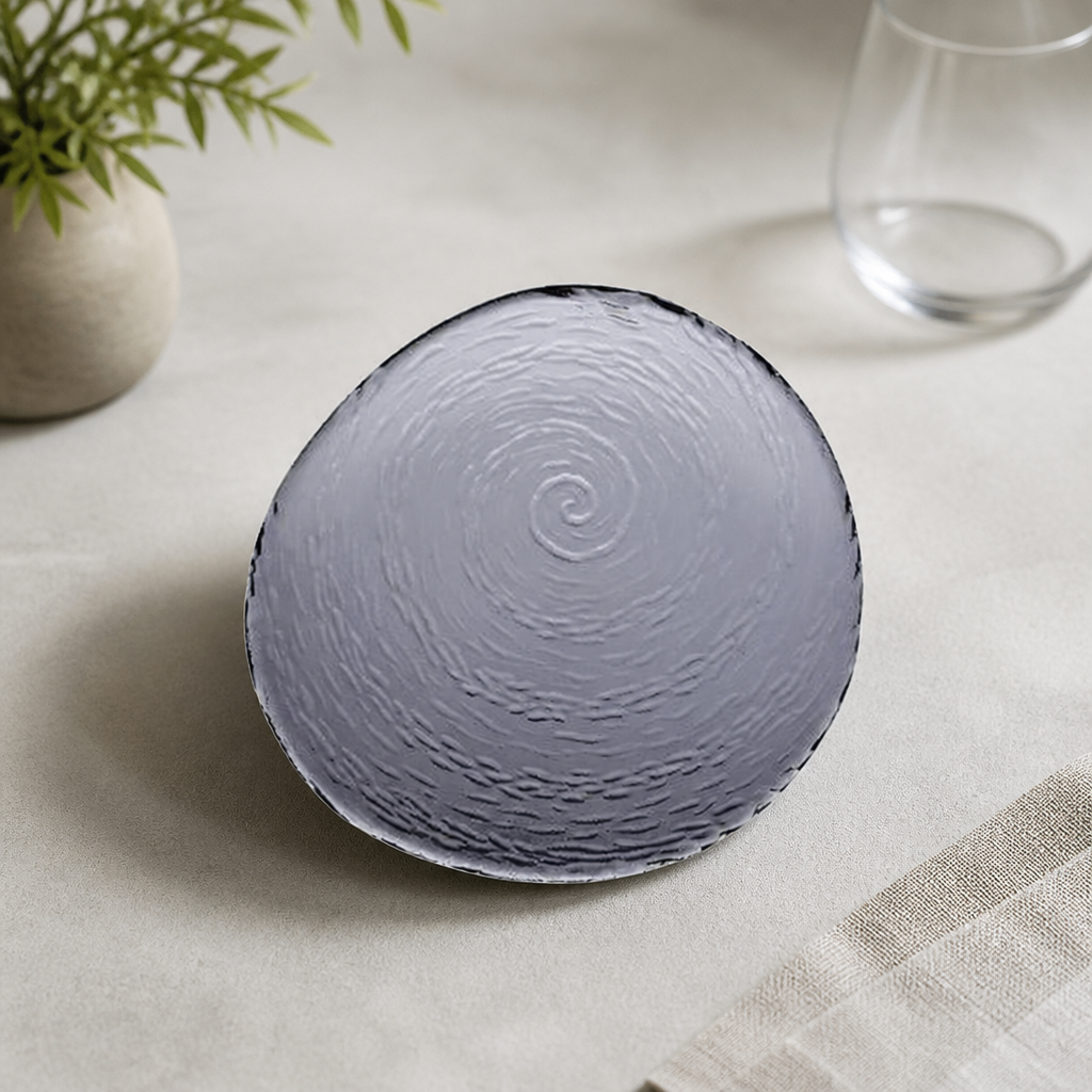 Commercial Smoked Glass Platter 250mm for Catering 12 Pack