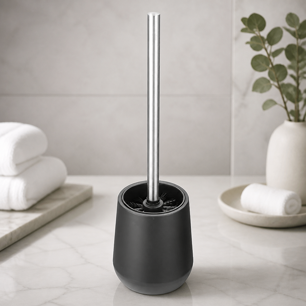 Commercial Toilet Brush and Holder Black ABS Durable Design