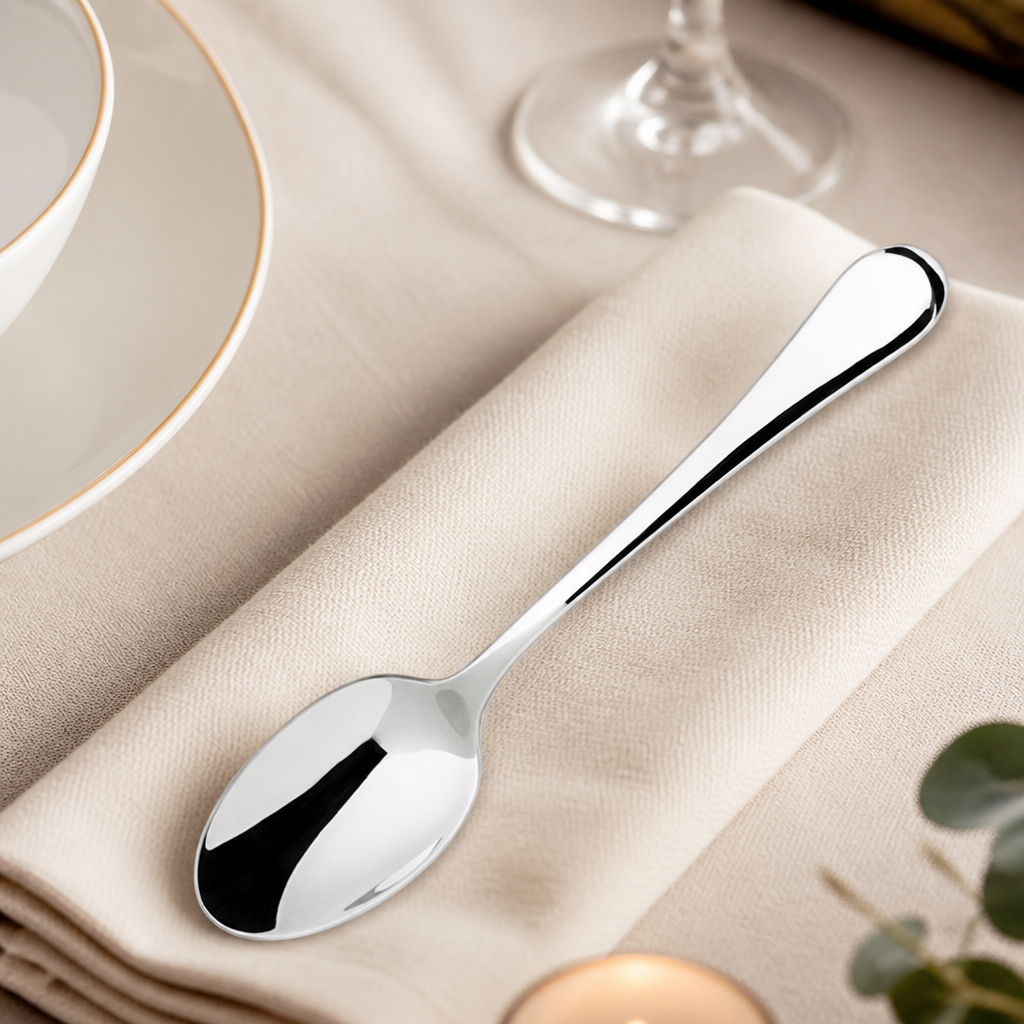 Pack of 12 stainless steel commercial dessert spoons 178mm