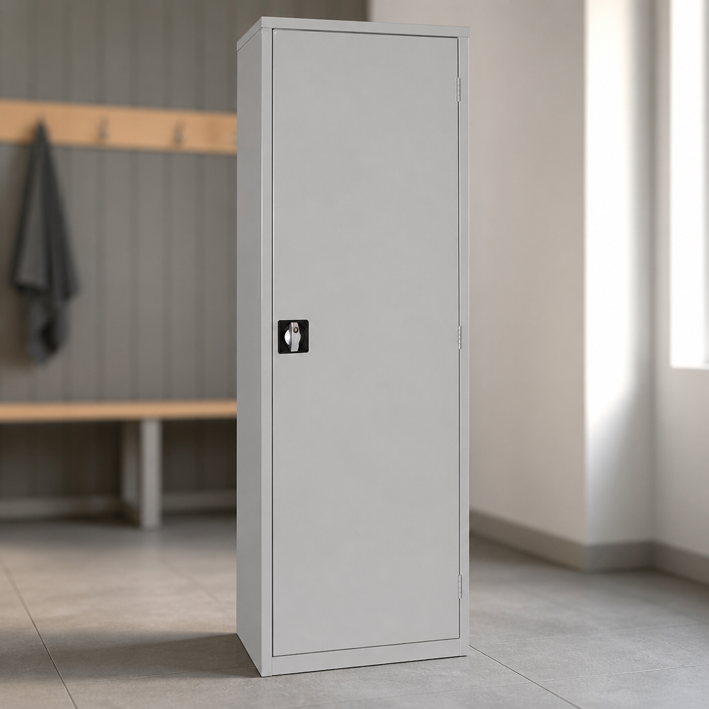 Lockable Wardrobe Locker 610mm in Grey for staff rooms