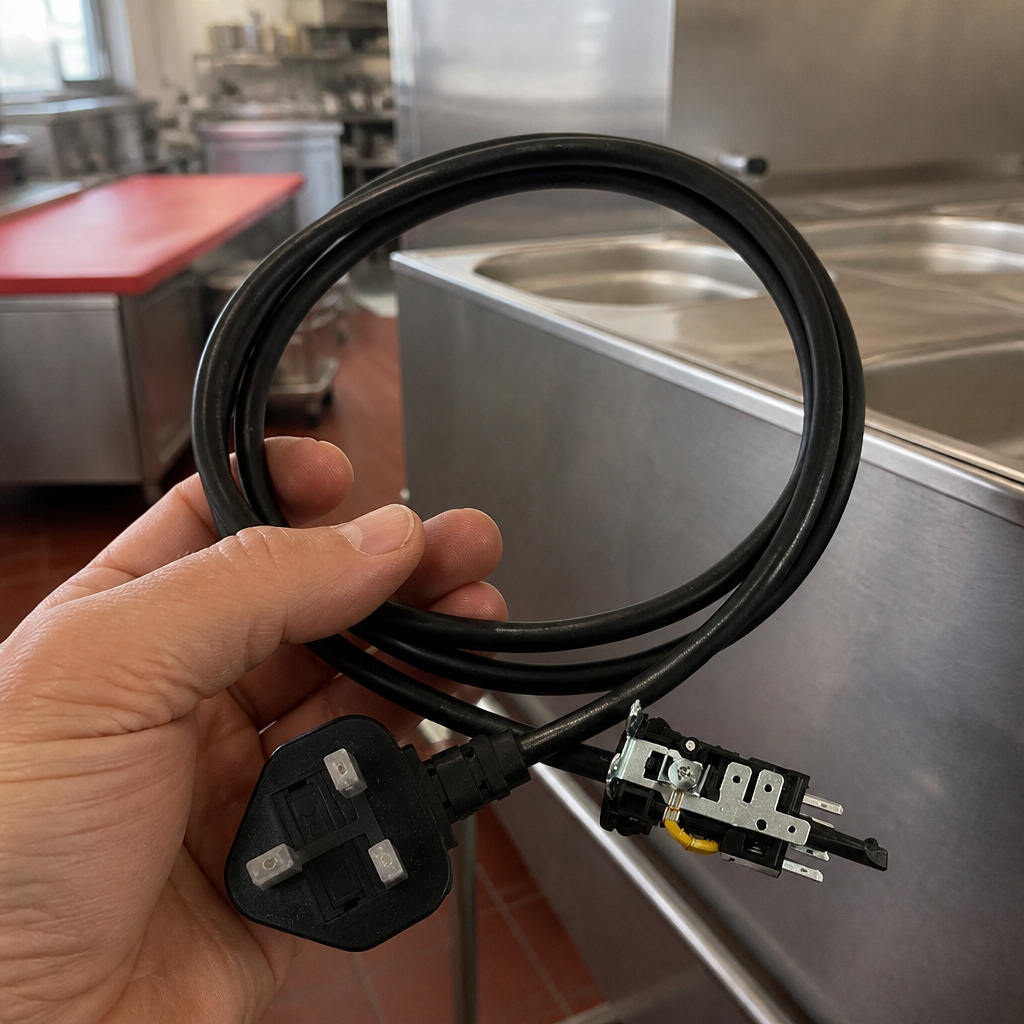 Replacement Mains Cable Assembly 10A Fuse for Bains Marie