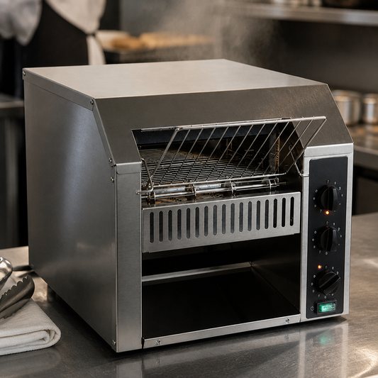 Commercial Conveyor Toaster with Manual Controls and Crumb Tray