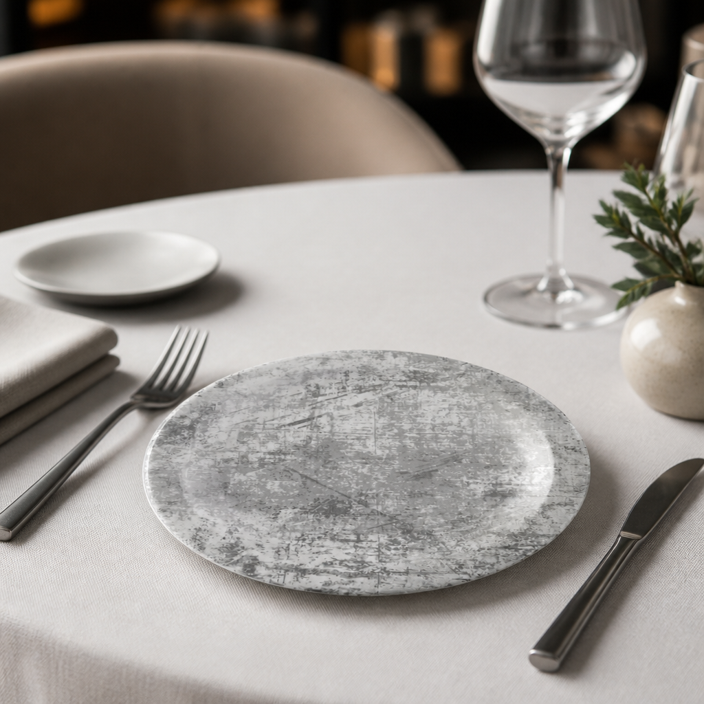 Commercial 178mm Urban Plate Grey Vitrified China 12 Pack