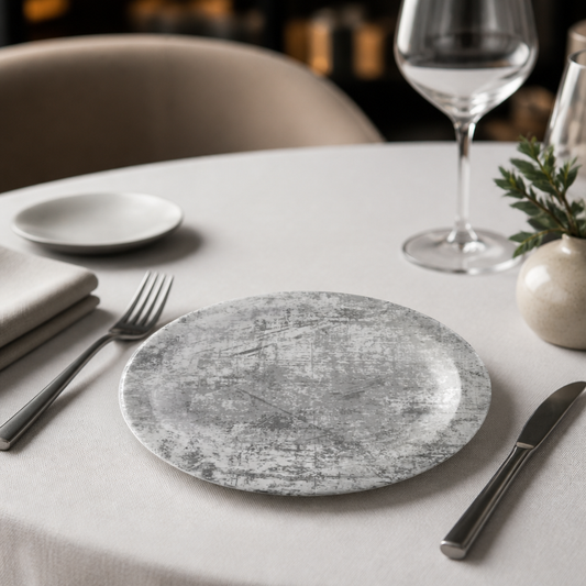 Commercial 178mm Urban Plate Grey Vitrified China 12 Pack