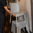 Commercial Canteen Seating Side Chairs Grey 4 Pack Stackable