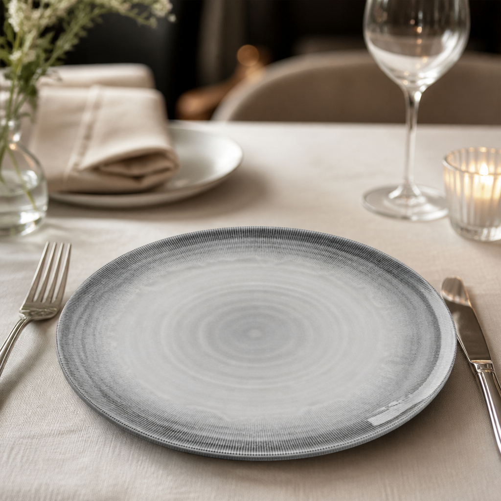 Commercial Organic Coupe Plates 275mm Grey - 12 Pack