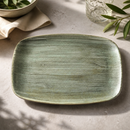 Commercial Stonecast Oblong Plates 343x235mm Burnished Green