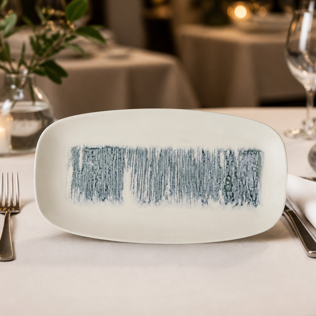 Blue Oblong Platters 355x189mm (6 Pack)
