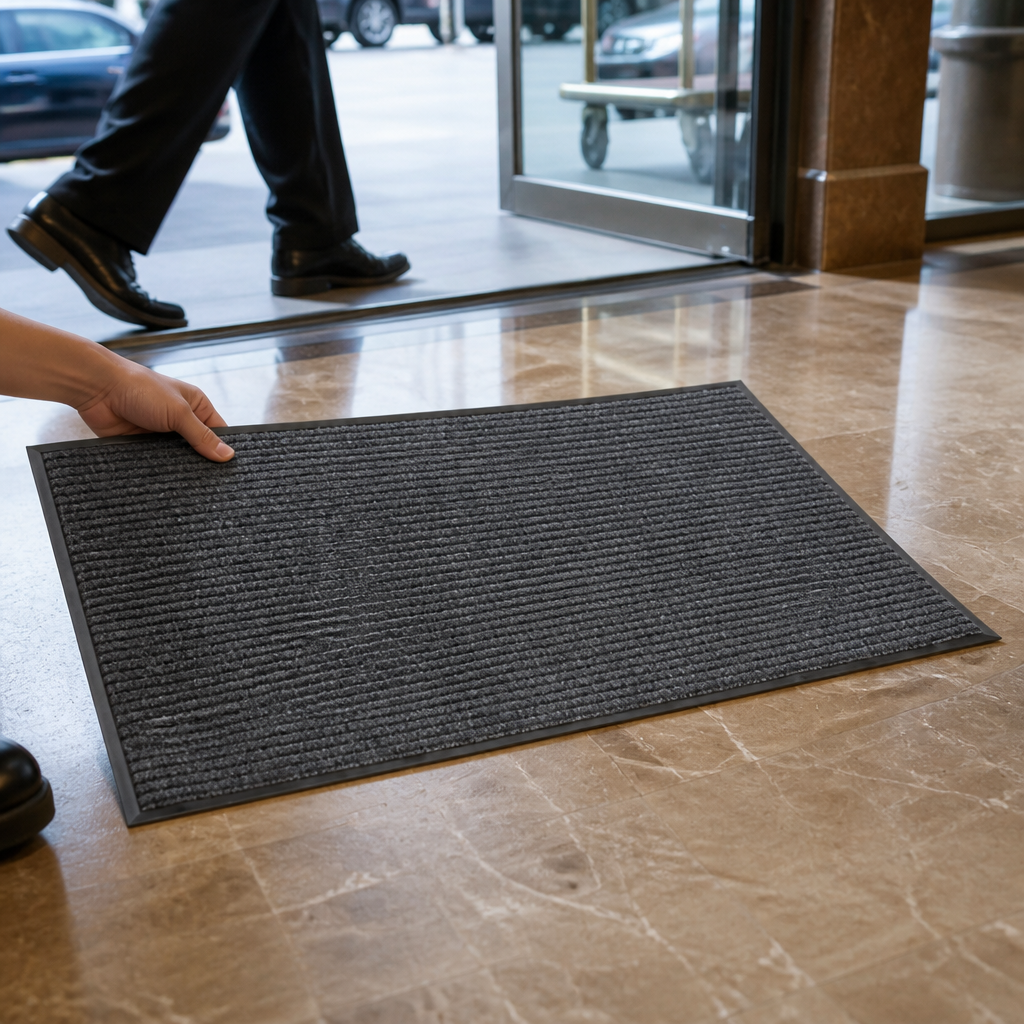 Commercial Entrance Mat 900 x 600mm in Steel Colour