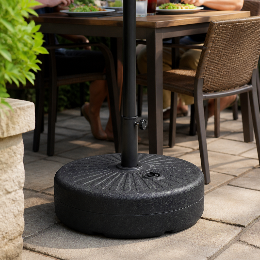 Commercial Black Plastic Parasol Base 40Ltr filled
