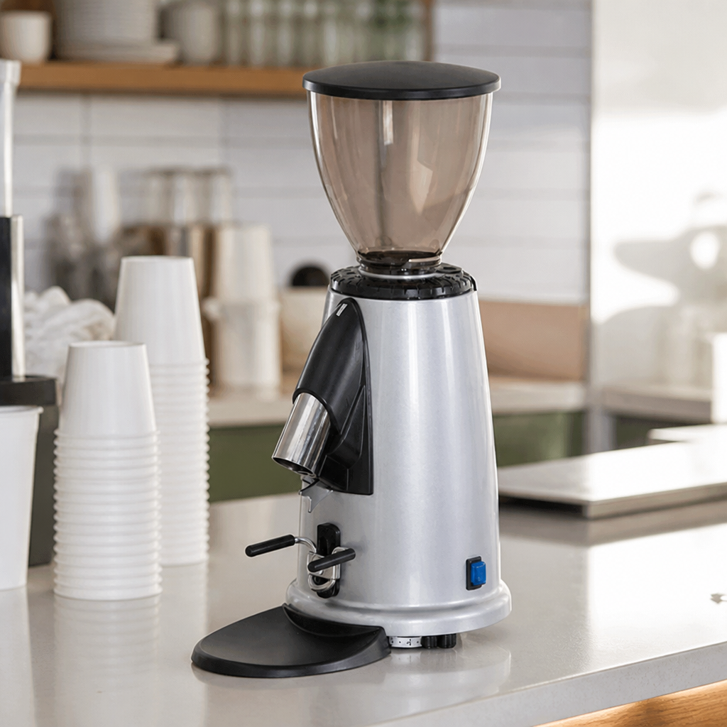 Commercial Coffee Grinder 250g Capacity in silver finish