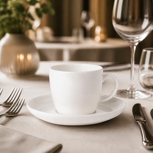 Commercial Bone China Coffee Saucers 140mm 12 Pack