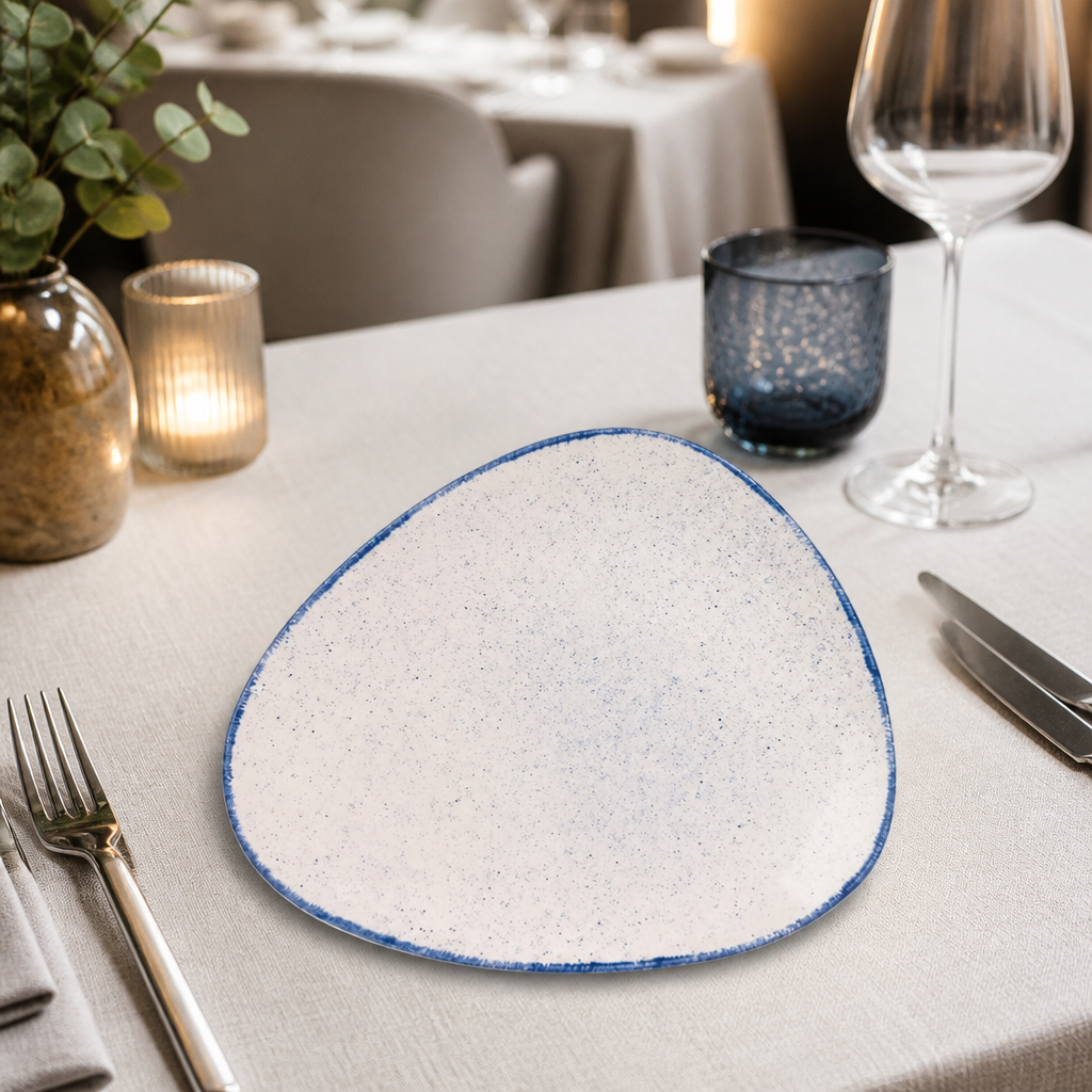 Commercial Triangular Plates 265mm Indigo Blue 12 Pack