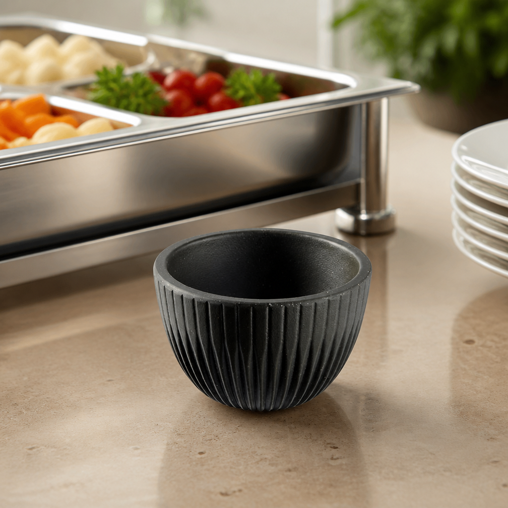 Brown melamine dip bowls 30ml 6 pack unbreakable