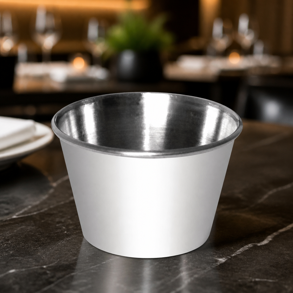 Stainless Steel Sauce Cups 115ml in a pack of 12