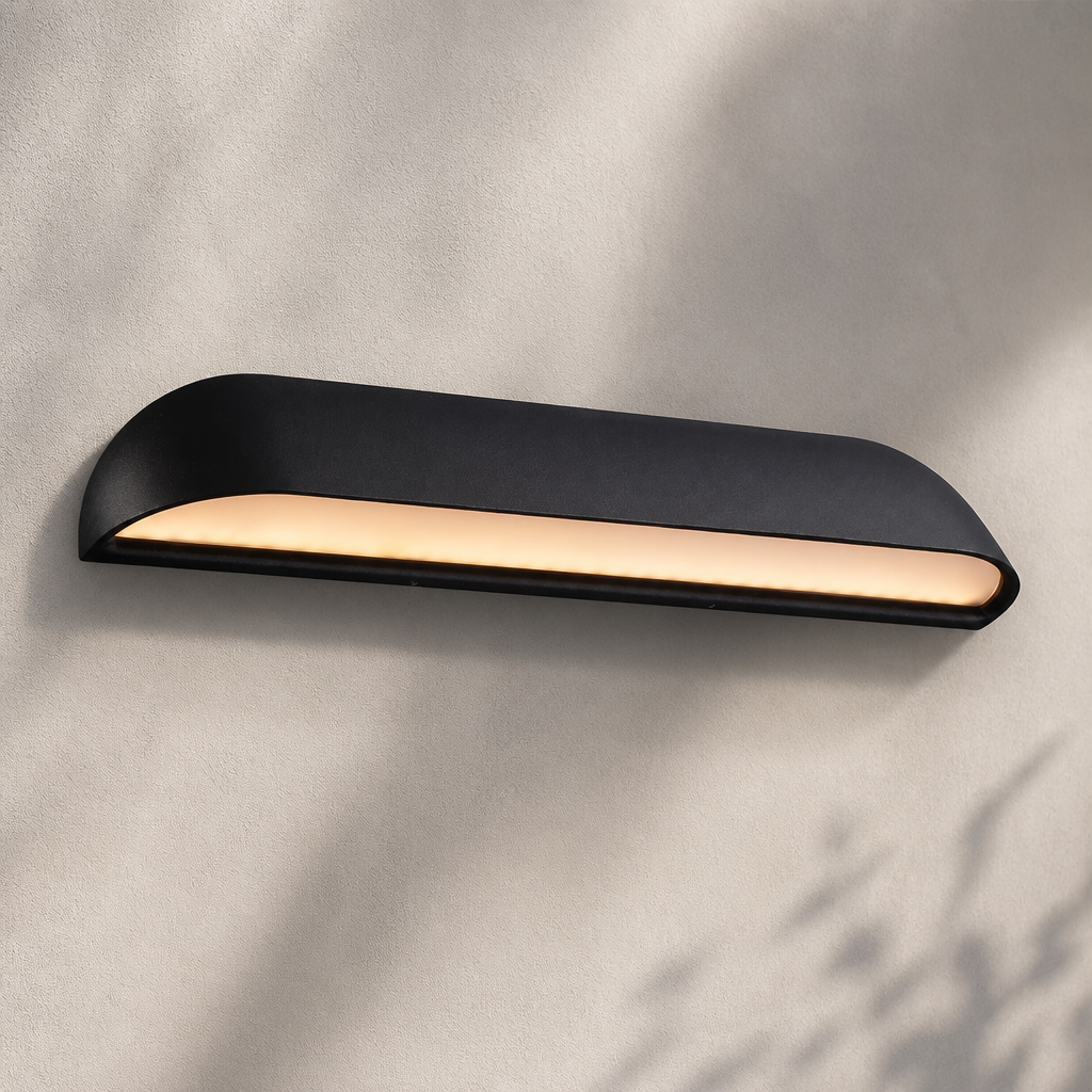Outdoor Wall Light Rated Black 68mm Height Efficient