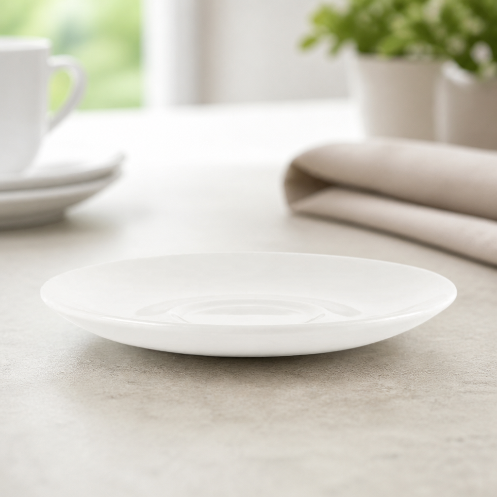 Commercial Plain Whiteware Saucers 160mm 24 Pack