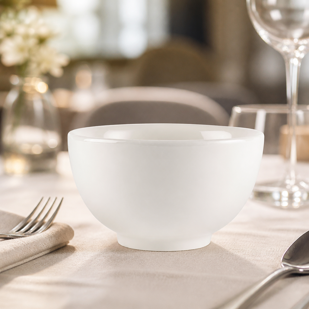 Large Footed Bowls 145mm Plain Whiteware 6 Pack