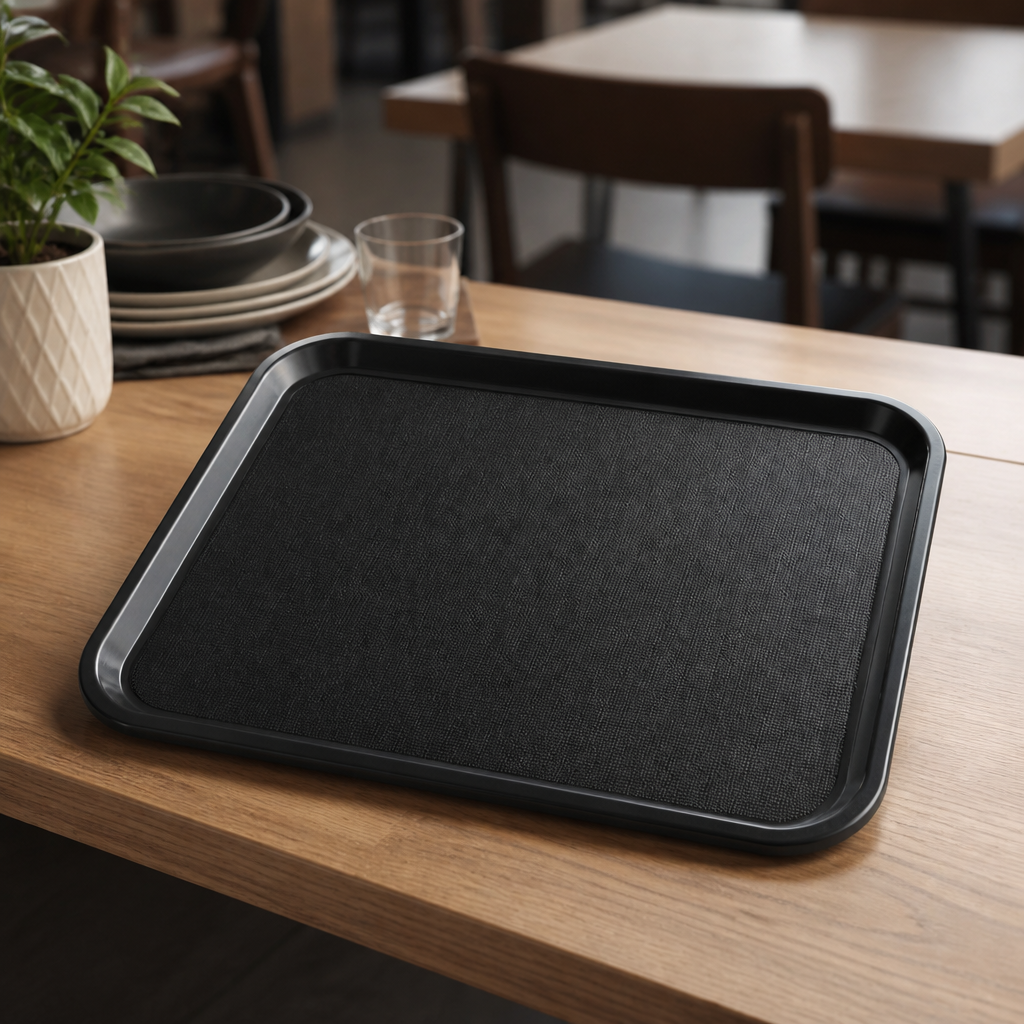 Commercial Non-Slip Plastic Trays 330x430mm Black 24 Pack