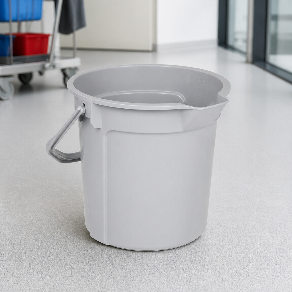 14L Commercial Grey Graduated Bucket with Pouring Lip