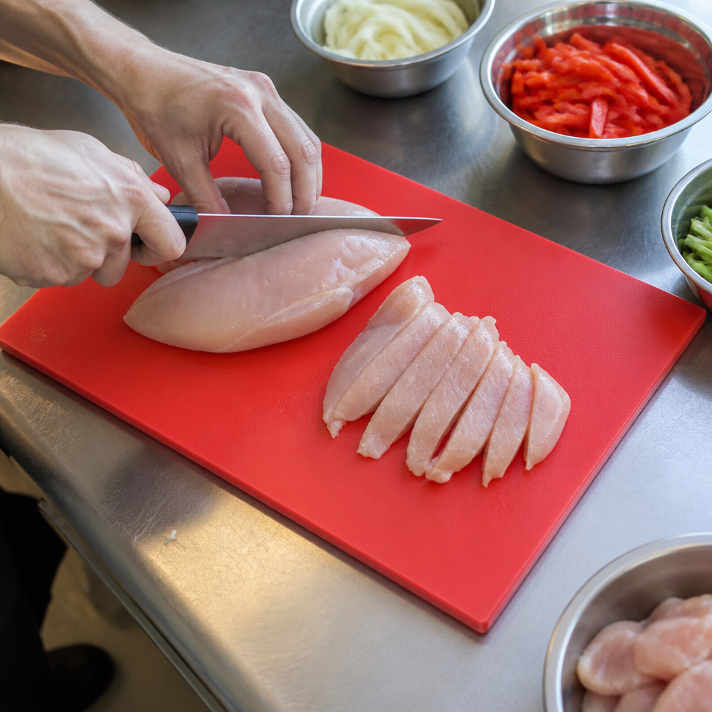 Commercial Antibacterial Red Chopping Board 455x305x12mm