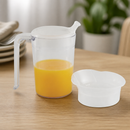 300ml Clear Plastic Drinking Cup with Handle and Lids