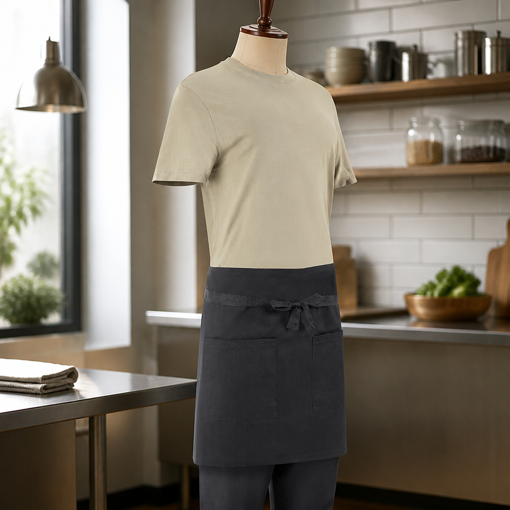 Commercial Cotton Canvas Waist Apron Black 860mm x 440mm