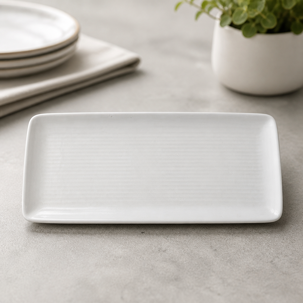 Commercial Vitrified Stoneware Rectangular Trays 272x125mm 6 Pack