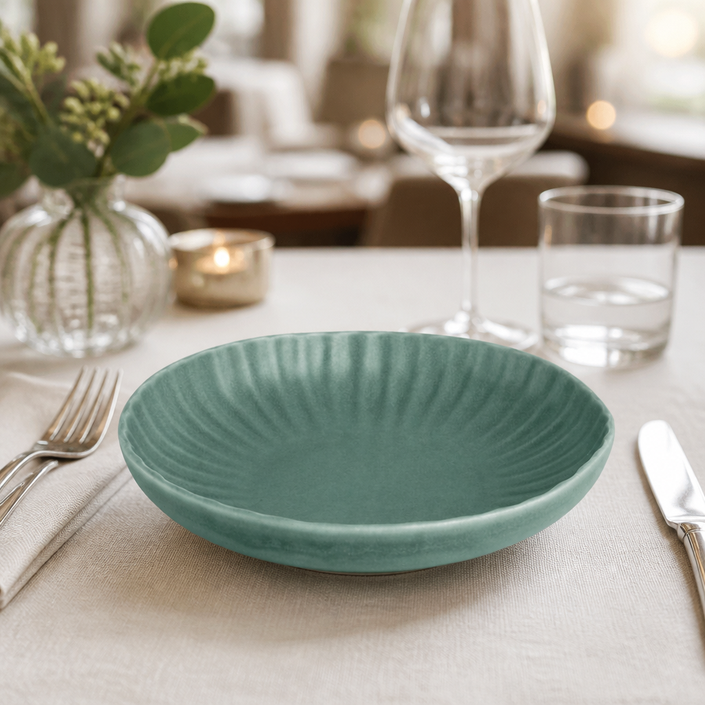 Commercial Green Coupe Bowls 220mm Porcelain 6 Pack